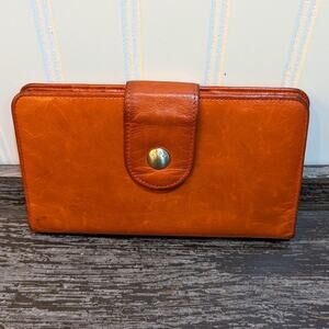 Hobo Women's Vintage Orange Leather Wallet/Card Holder/Wristlet